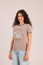 FOX נשים חולצה קצרה חולצה ממותגת מיקי& מיני דיסני חולצה ממותגת מיקי& מיני דיסני