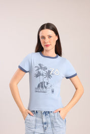 FOX נשים חולצה חולצה עם הדפס חולצה עם הדפס