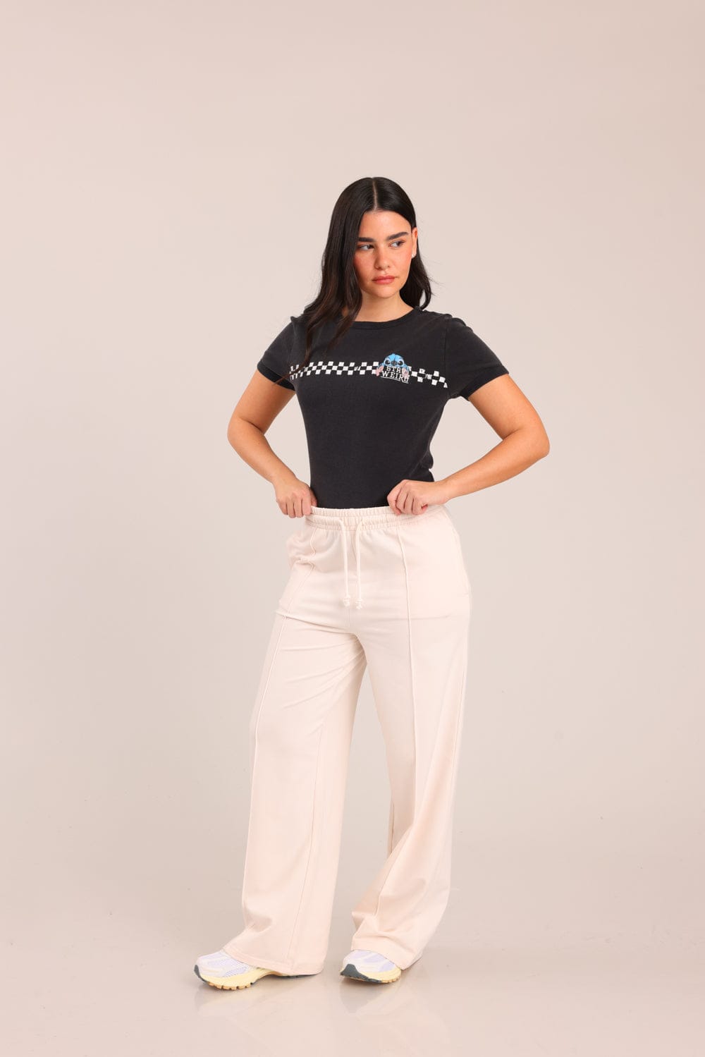 FOX נשים חולצה קצרה חולצה ממותגת סטיץ' דיסני חולצה ממותגת סטיץ' דיסני