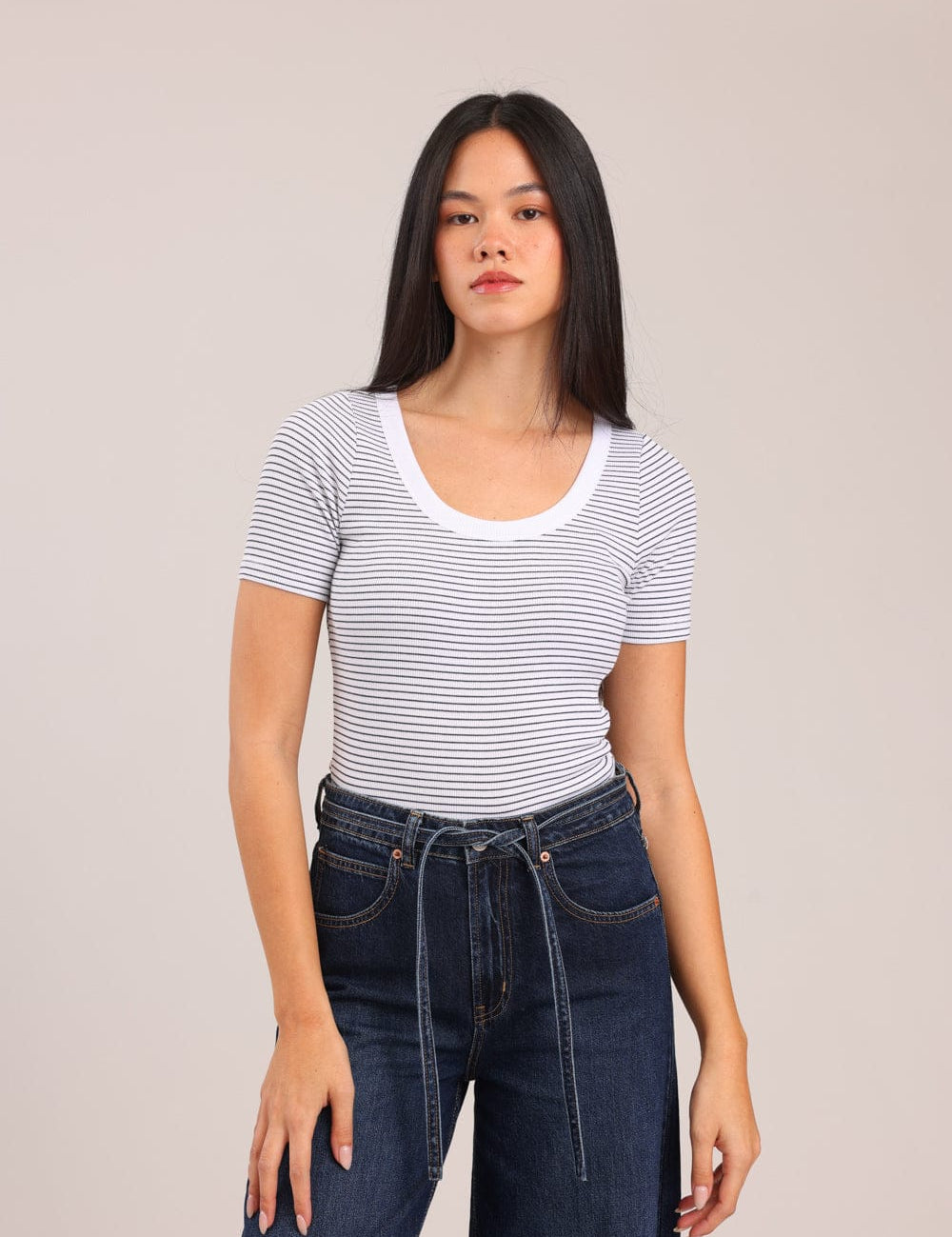 FOX נשים חולצה חולצה עם פסים חולצה עם פסים