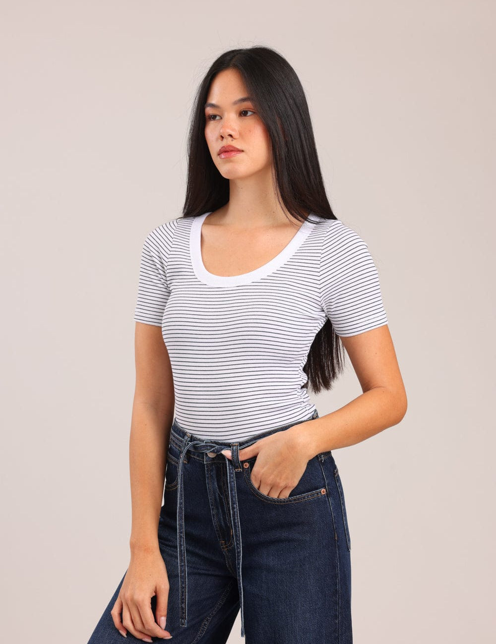 FOX נשים חולצה חולצה עם פסים חולצה עם פסים