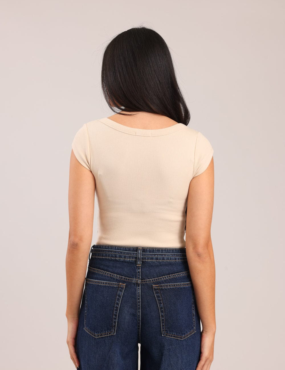 FOX נשים חולצה חולצה קצרה חלקה חולצה קצרה חלקה