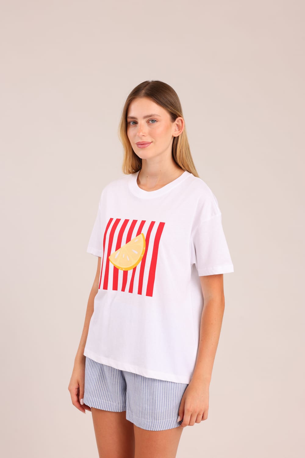 FOX נשים חולצה קצרה חולצה עם הדפס חולצה עם הדפס