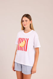 FOX נשים חולצה קצרה חולצה עם הדפס חולצה עם הדפס