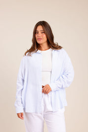FOX פלאס נשים חולצה חולצה מכופתרת פסים | PLUS SIZE חולצה מכופתרת פסים | PLUS SIZE
