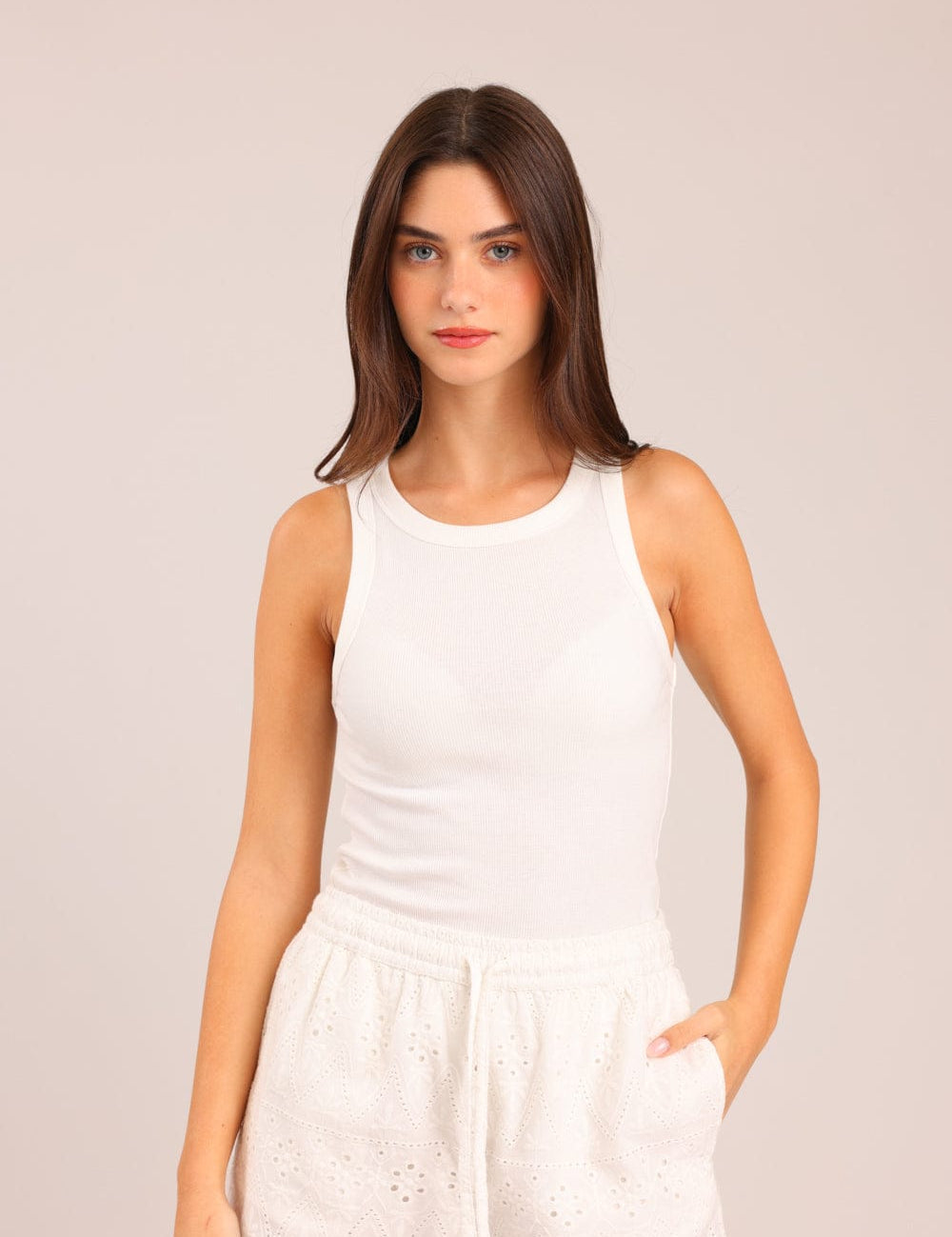 FOX נשים אחר גופיית ריב גופיית ריב