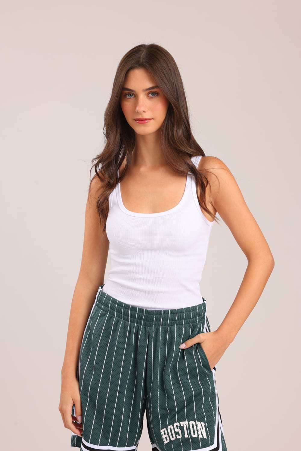 FOX נשים גופיה גופייה חלקה גופייה חלקה