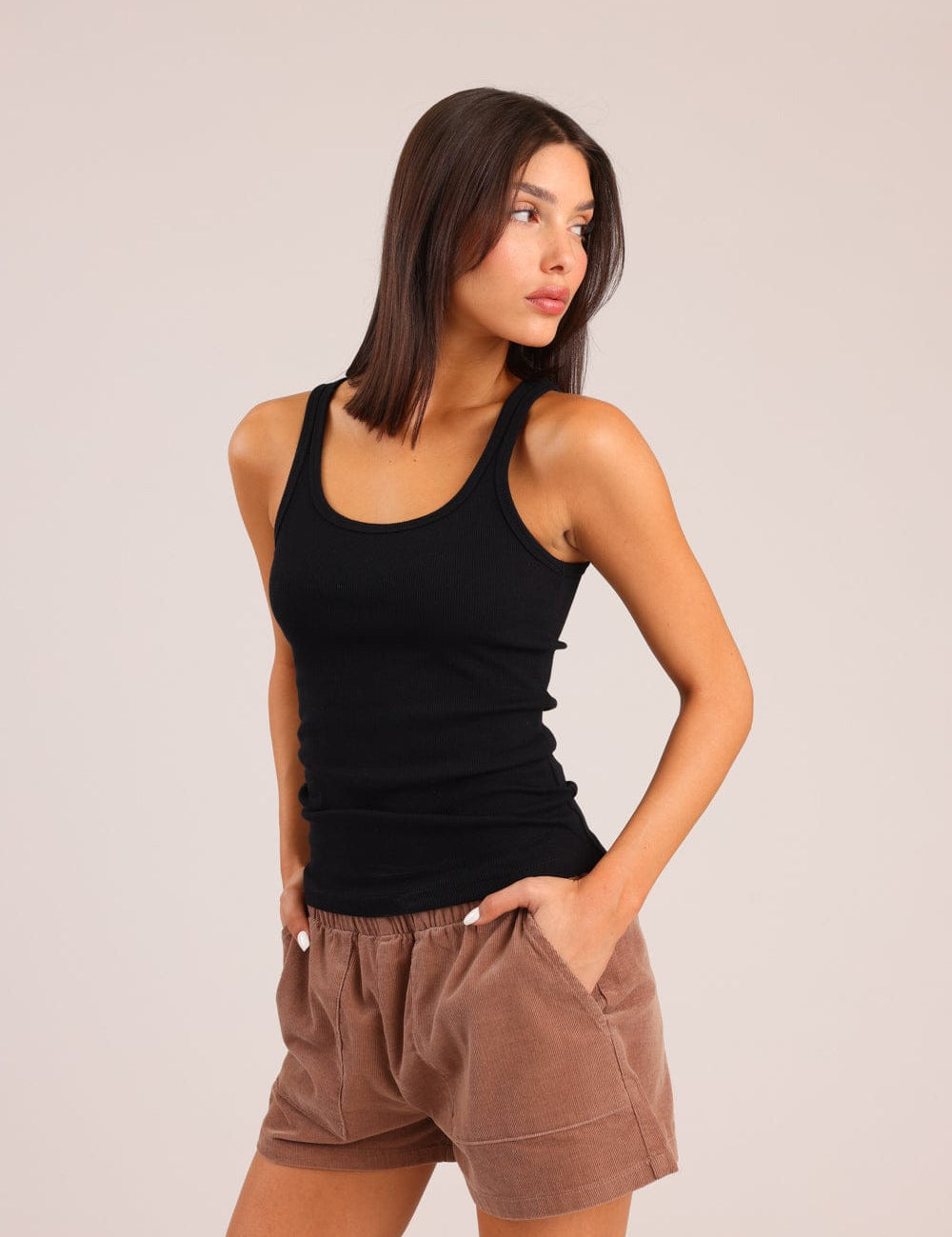 FOX נשים גופיה גופייה חלקה גופייה חלקה