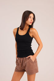 FOX נשים גופיה גופייה חלקה גופייה חלקה