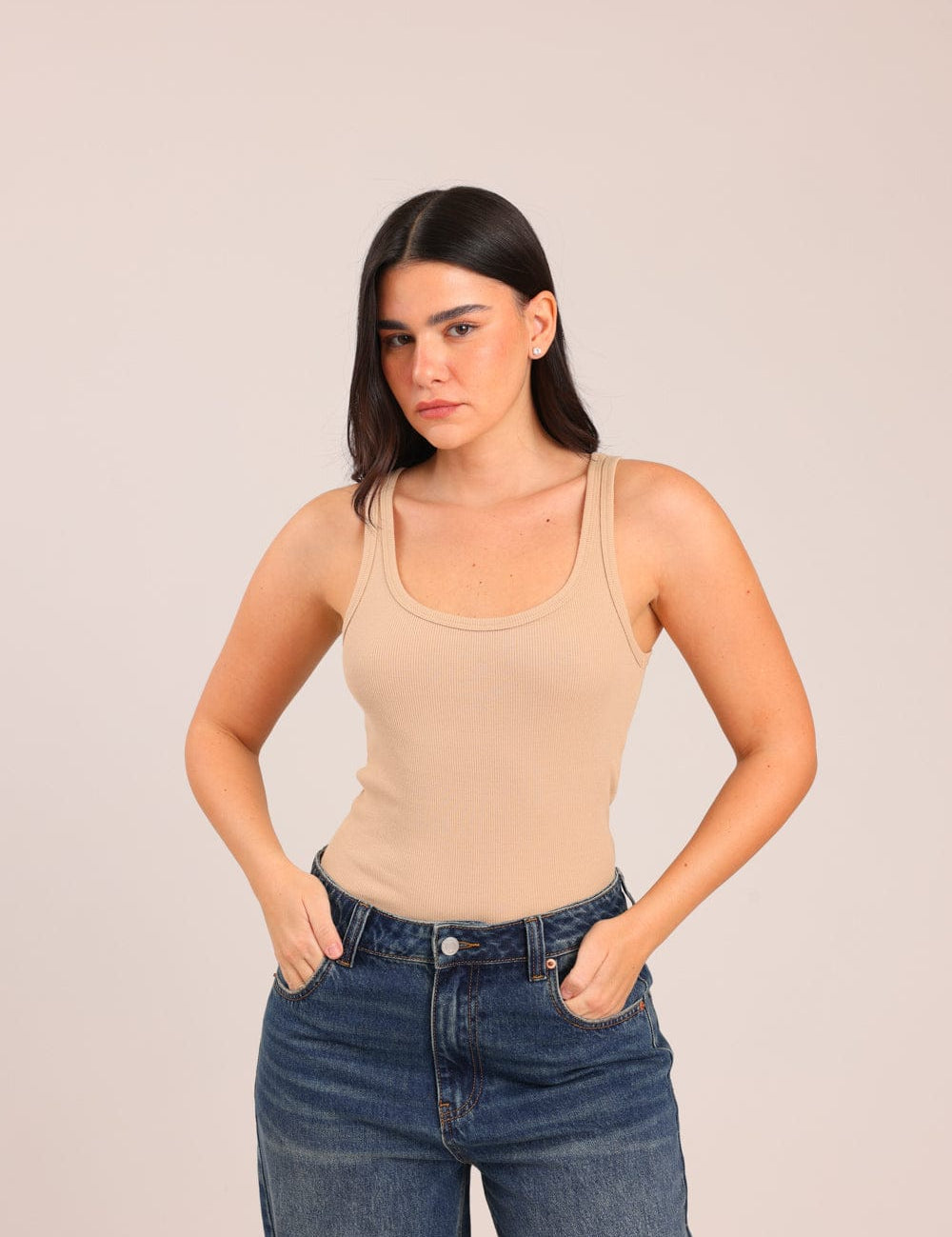 FOX נשים גופיה גופייה חלקה גופייה חלקה