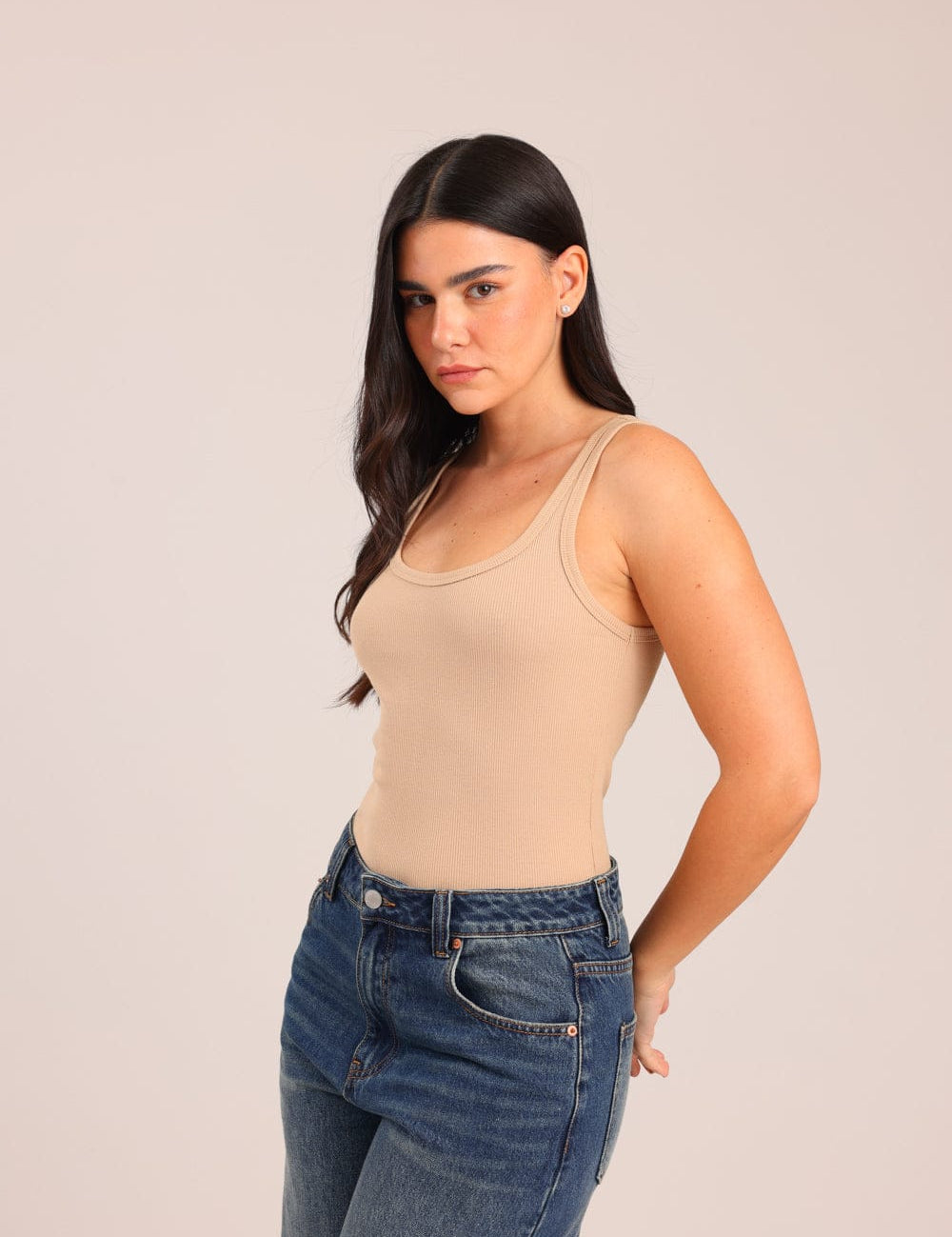 FOX נשים גופיה גופייה חלקה גופייה חלקה