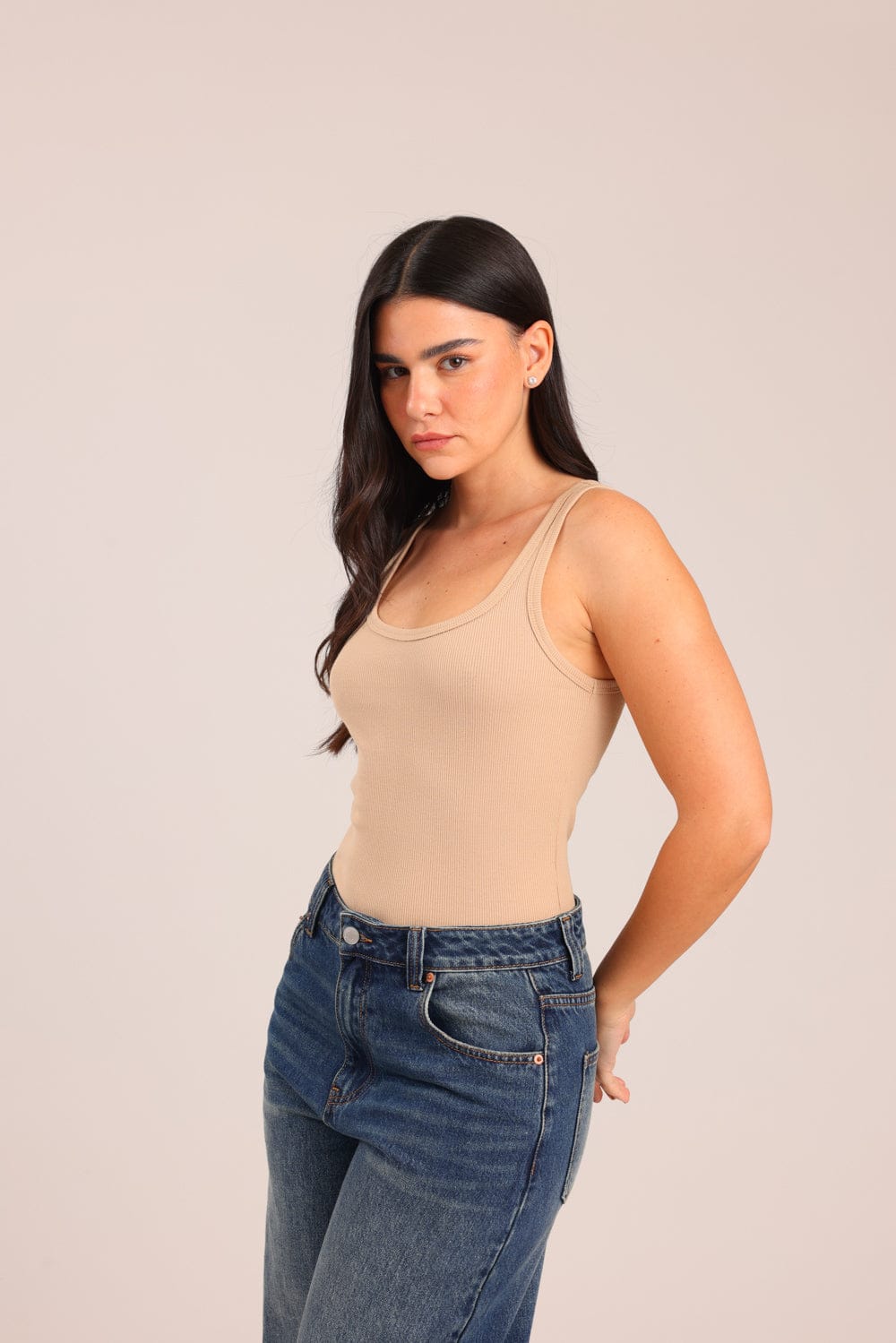 FOX נשים גופיה גופייה חלקה גופייה חלקה