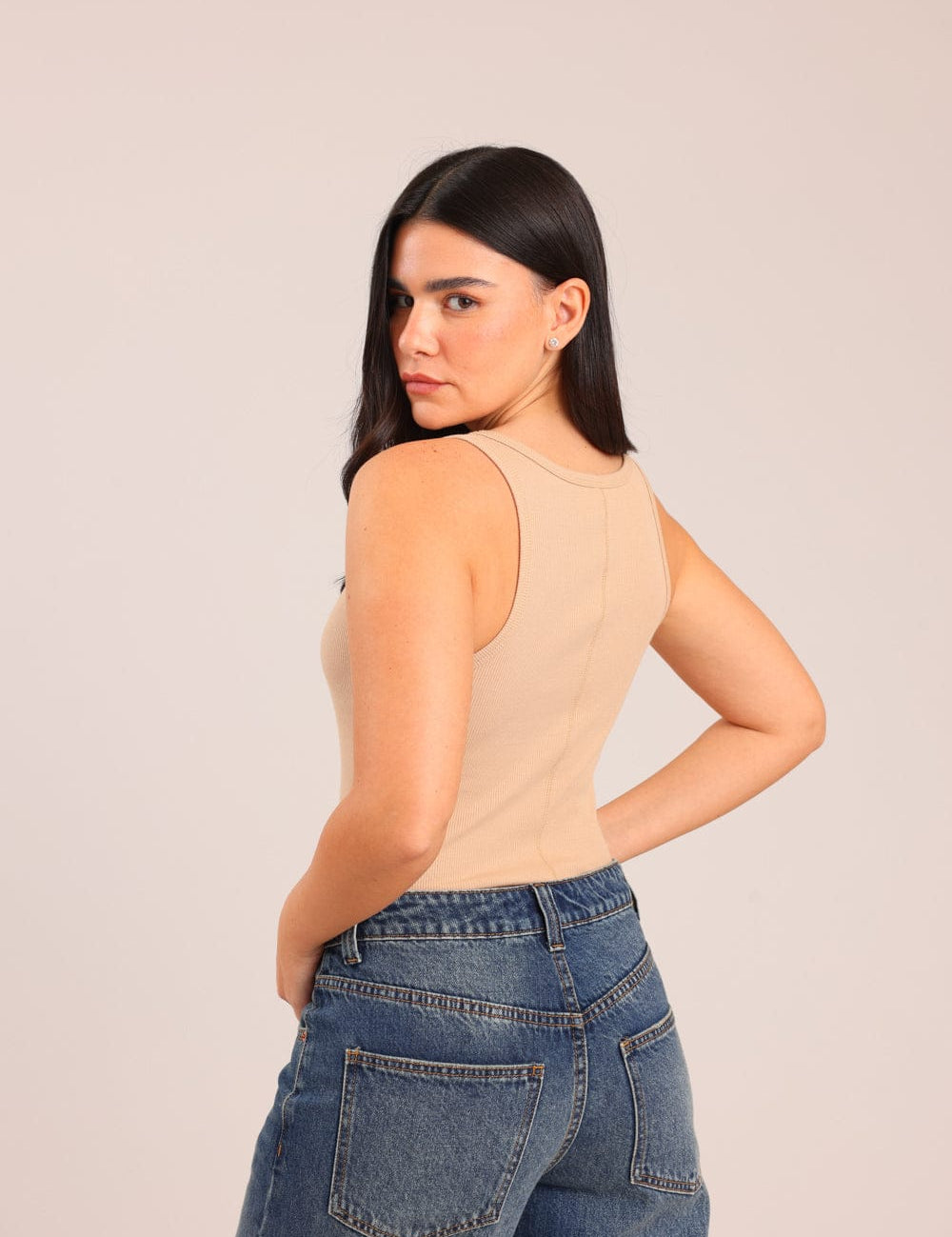 FOX נשים גופיה גופייה חלקה גופייה חלקה