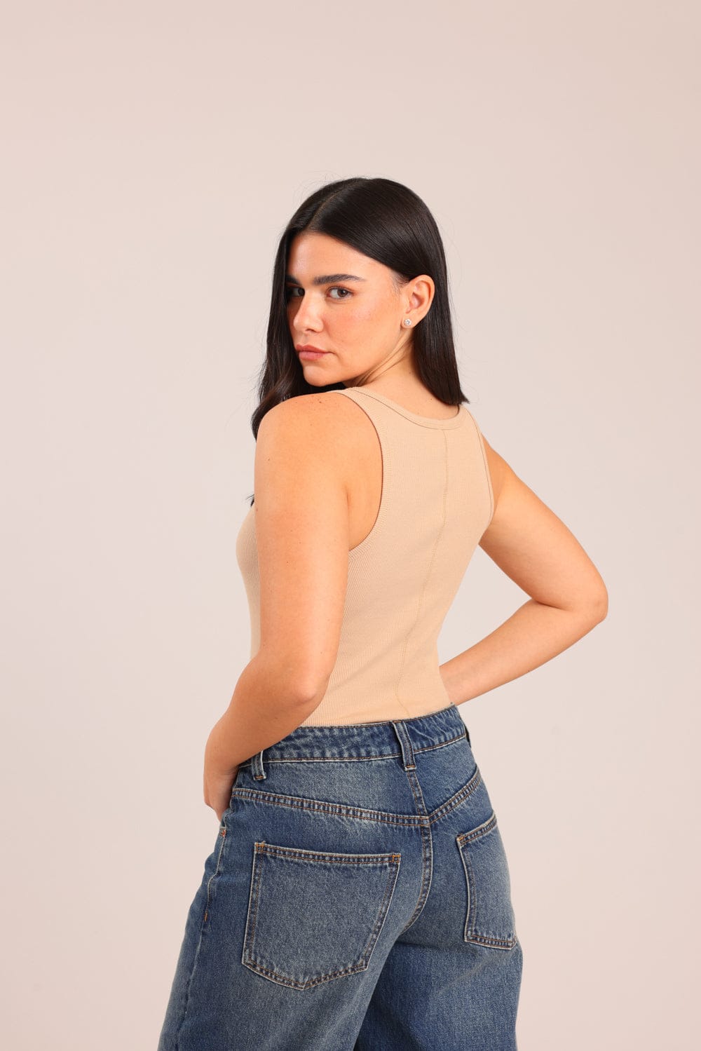 FOX נשים גופיה גופייה חלקה גופייה חלקה