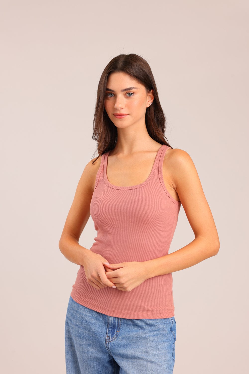 FOX נשים גופיה גופייה חלקה גופייה חלקה