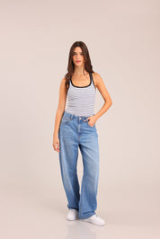 FOX נשים גופיה גופייה עם פסים גופייה עם פסים