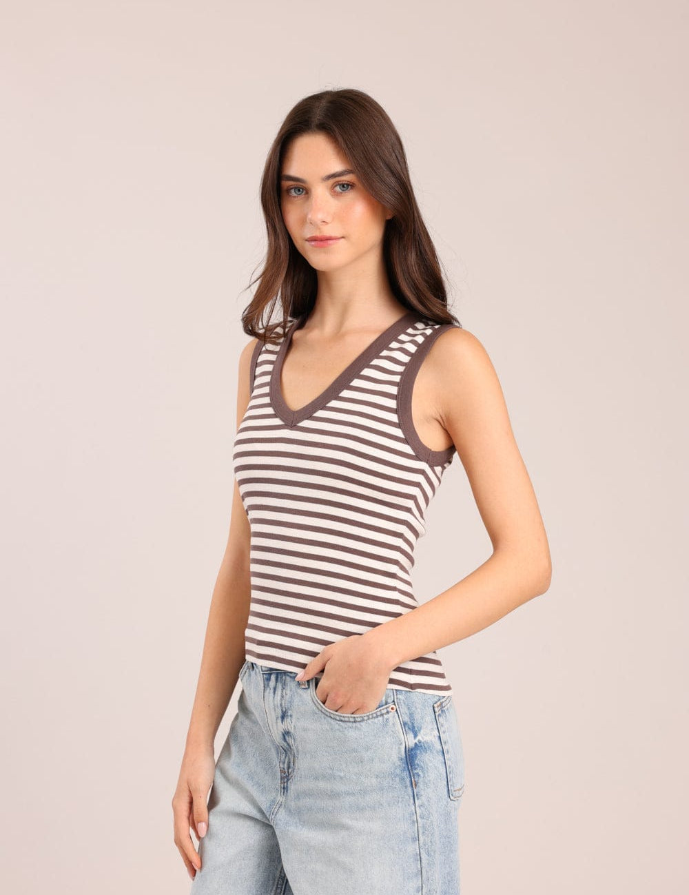 FOX נשים אחר גופיית ריב גופיית ריב