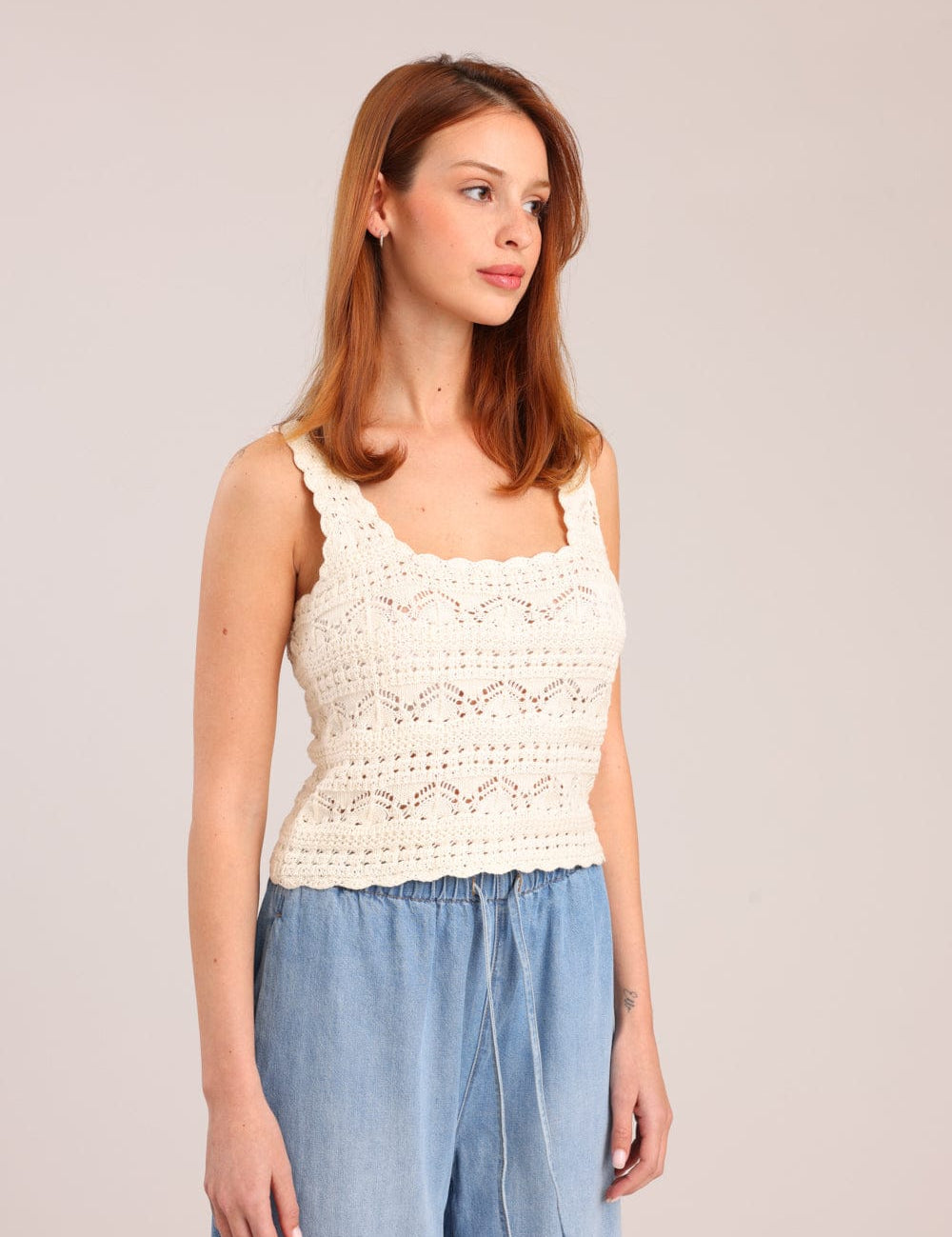 FOX נשים אחר גופיית סריג גופיית סריג