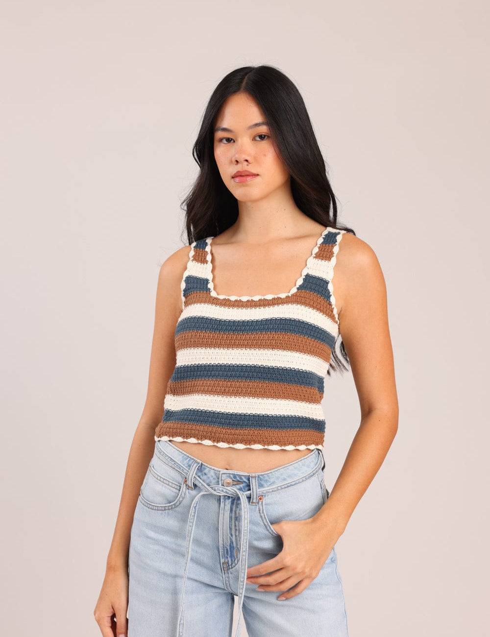 FOX נשים אחר גופיית סריג גופיית סריג