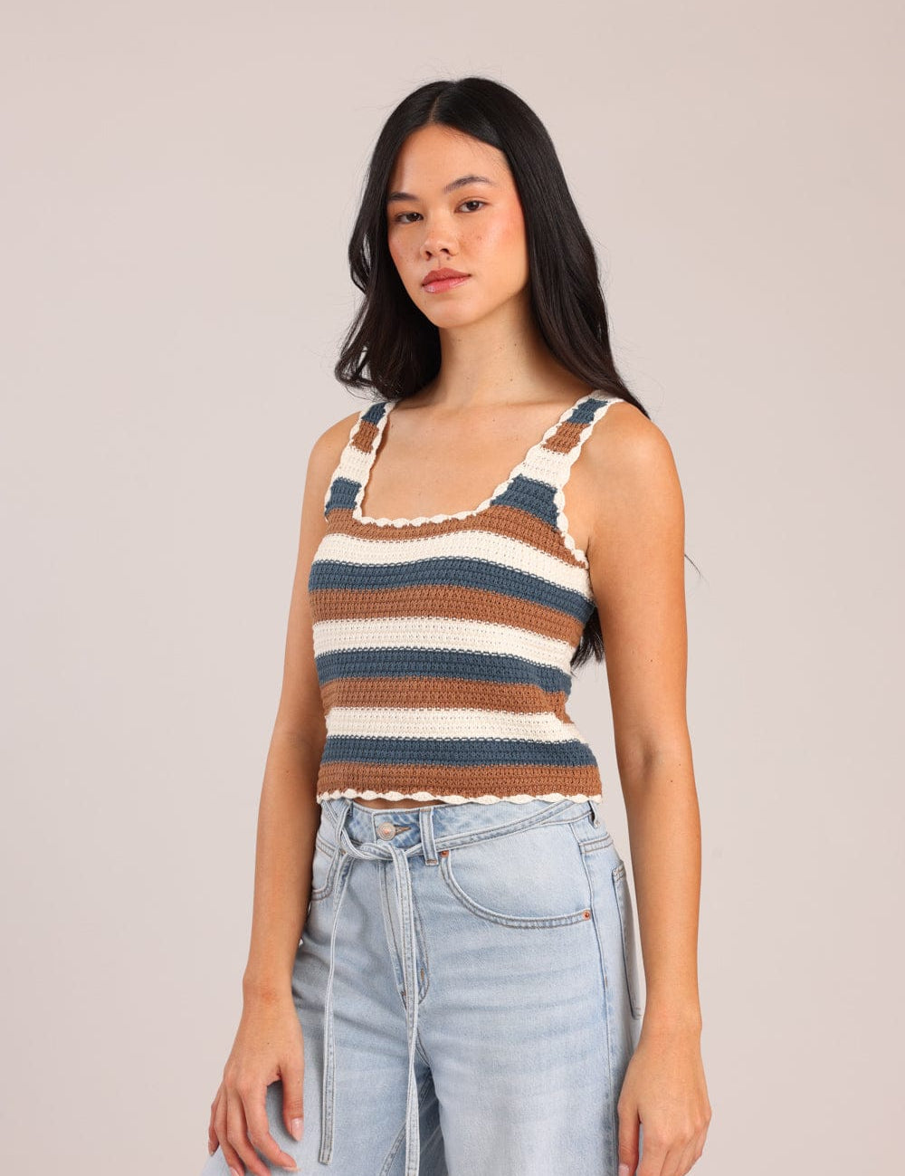 FOX נשים אחר גופיית סריג גופיית סריג