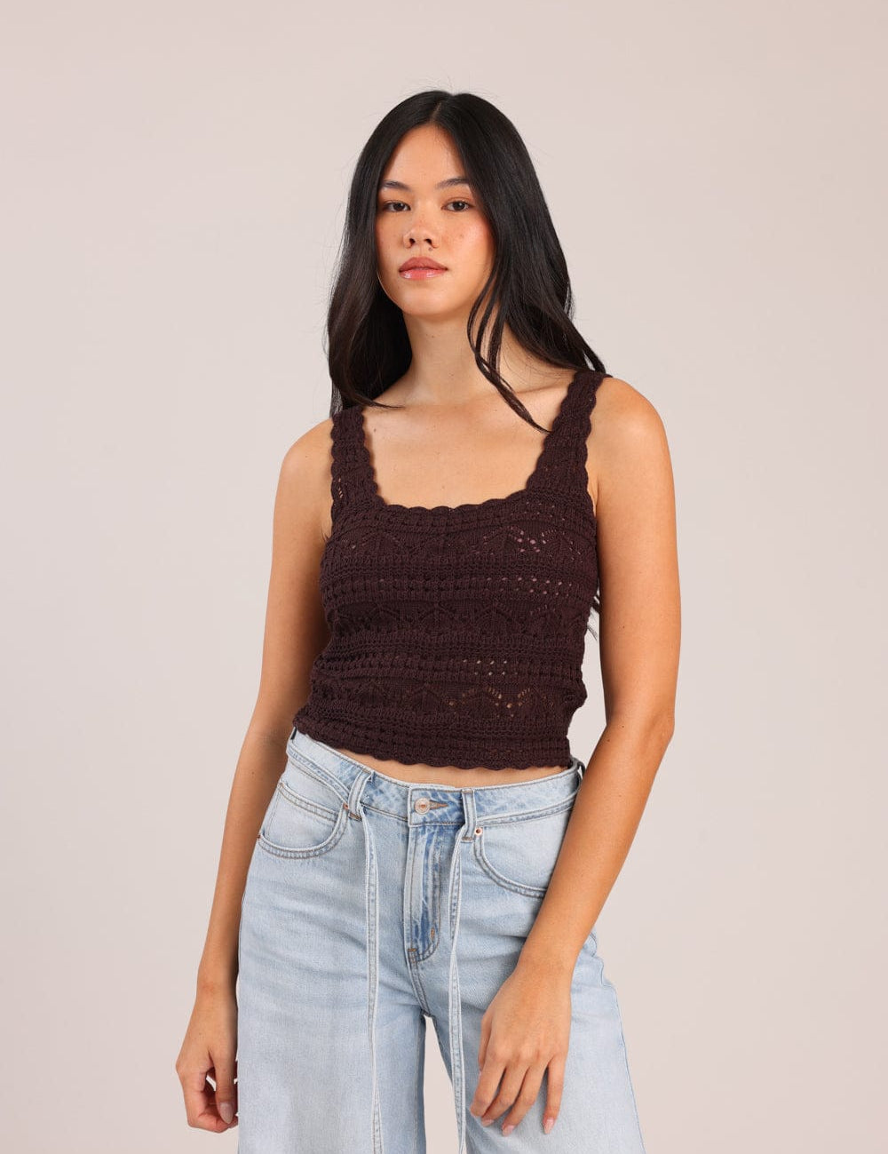 FOX נשים אחר גופיית סריג גופיית סריג