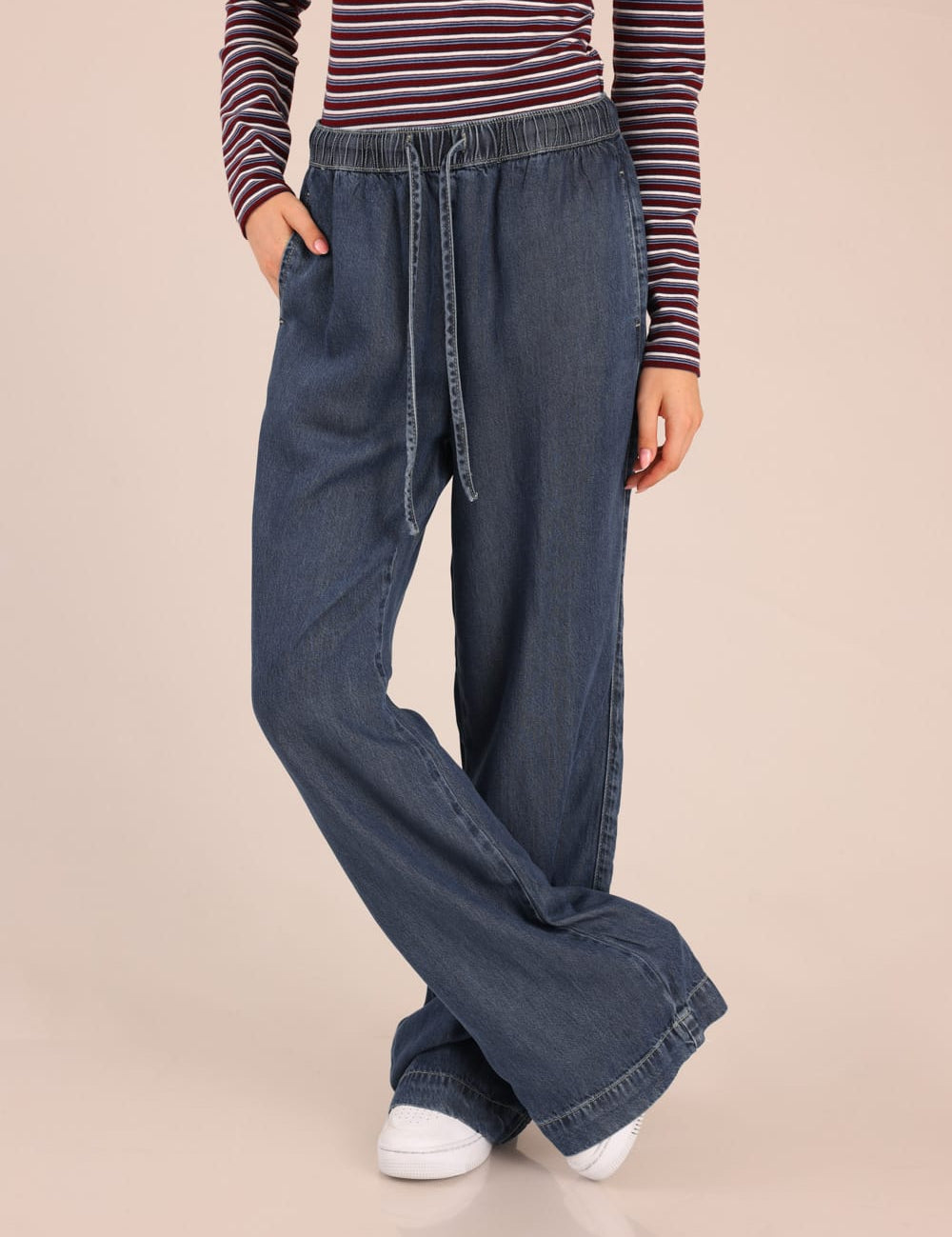 FOX נשים מכנסיים ארוכים ג'ינס BAGGY ג'ינס BAGGY