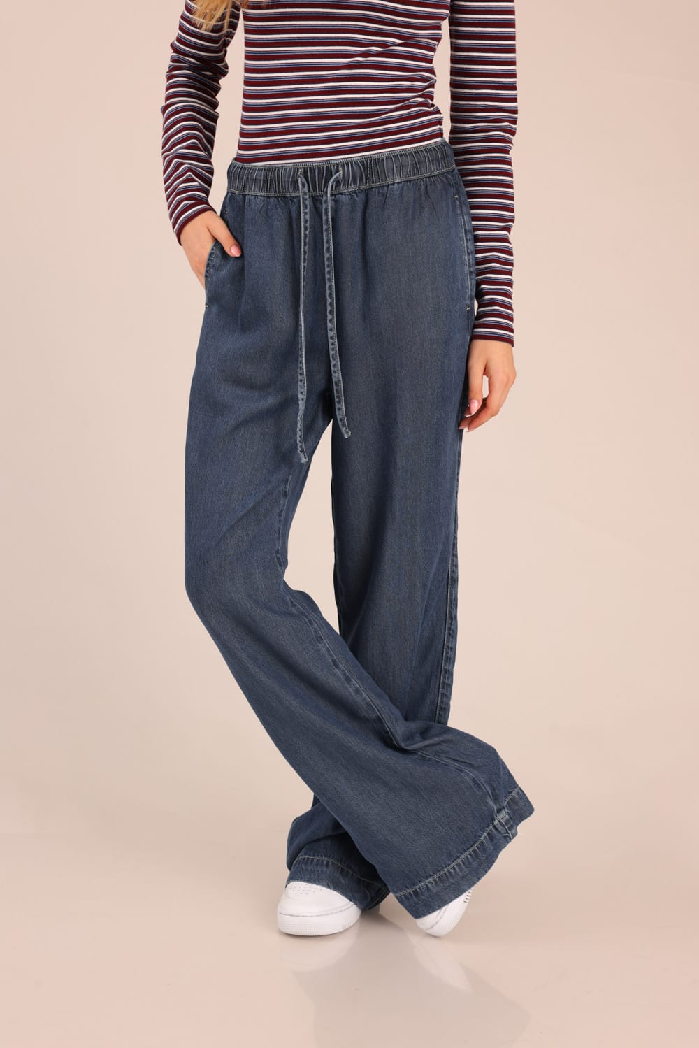 FOX נשים מכנסיים ארוכים ג'ינס BAGGY ג'ינס BAGGY