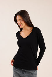 FOX נשים חולצה חולצה ארוכה צווארון V FOX | חולצה ארוכה צווארון V | קנה עכשיו