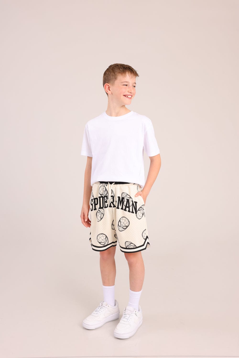 FOX בנים מכנסיים קצרים מכנסי כדורסל ממותגים ספיידרמן מכנסי כדורסל ממותגים ספיידרמן