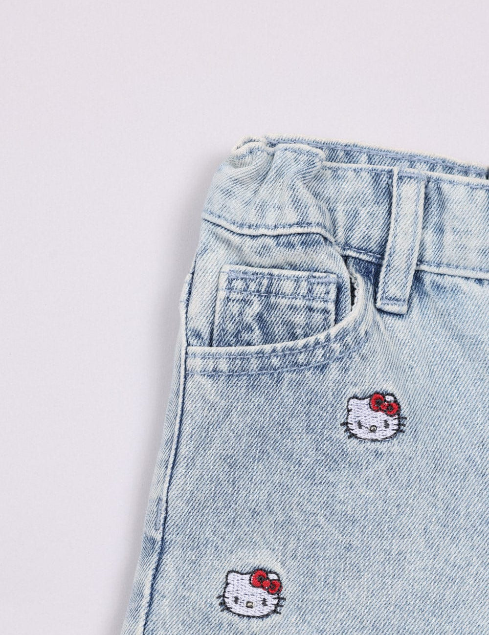 FOX תינוקות בנות מכנסיים ג'ינס קצר ממותג הלו קיטי ג'ינס קצר ממותג הלו קיטי