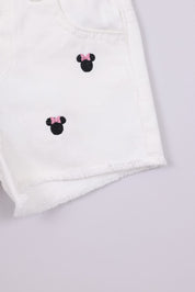 FOX תינוקות בנות מכנסיים ג'ינס קצר ממותג מיני מאוס דיסני ג'ינס קצר ממותג מיני מאוס דיסני