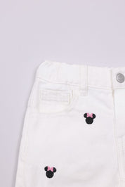 FOX תינוקות בנות מכנסיים ג'ינס קצר ממותג מיני מאוס דיסני ג'ינס קצר ממותג מיני מאוס דיסני
