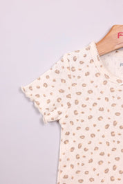 FOX תינוקות בנות חולצה חולצת ריב עם הדפס חולצת ריב עם הדפס