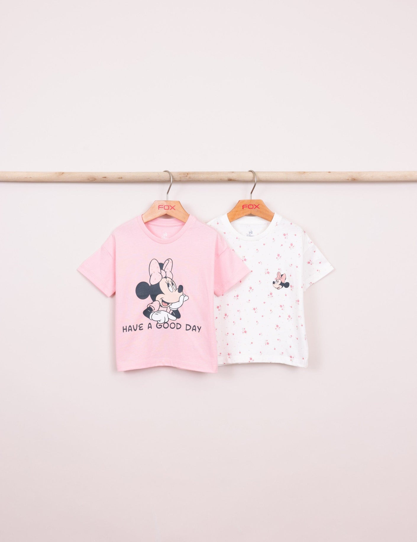FOX תינוקות בנות חולצה מארז 2 חולצות ממותגות מיני מאוס דיסני מארז 2 חולצות ממותגות מיני מאוס דיסני