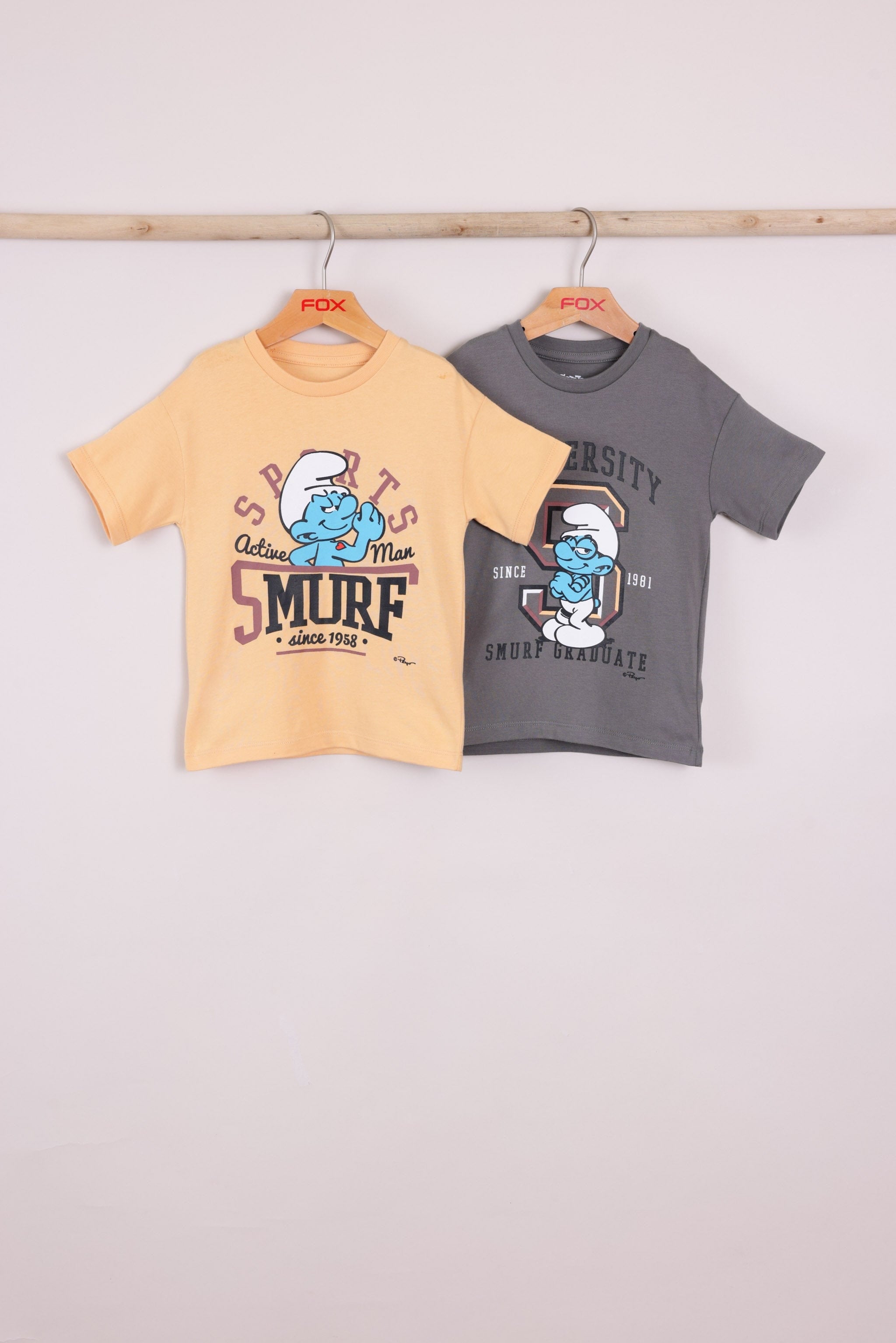 FOX תינוקות בנים חולצה מארז 2 חולצות ממותגות דרדסים מארז 2 חולצות ממותגות דרדסים