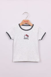 FOX תינוקות בנות חולצה חולצה ממותגת הלו קיטי חולצה ממותגת הלו קיטי