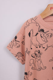 FOX תינוקות בנים חולצה קצרה חולצה ממותגת מלך האריות דיסני חולצה ממותגת מלך האריות דיסני