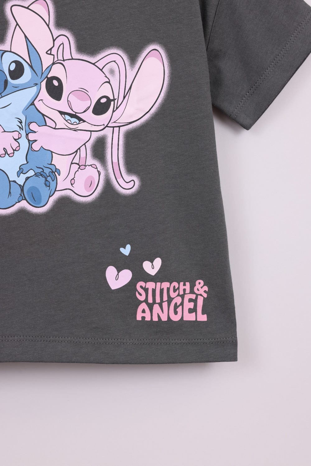 FOX תינוקות בנות חולצה חולצה ממותגת סטיץ' דיסני חולצה ממותגת סטיץ' דיסני