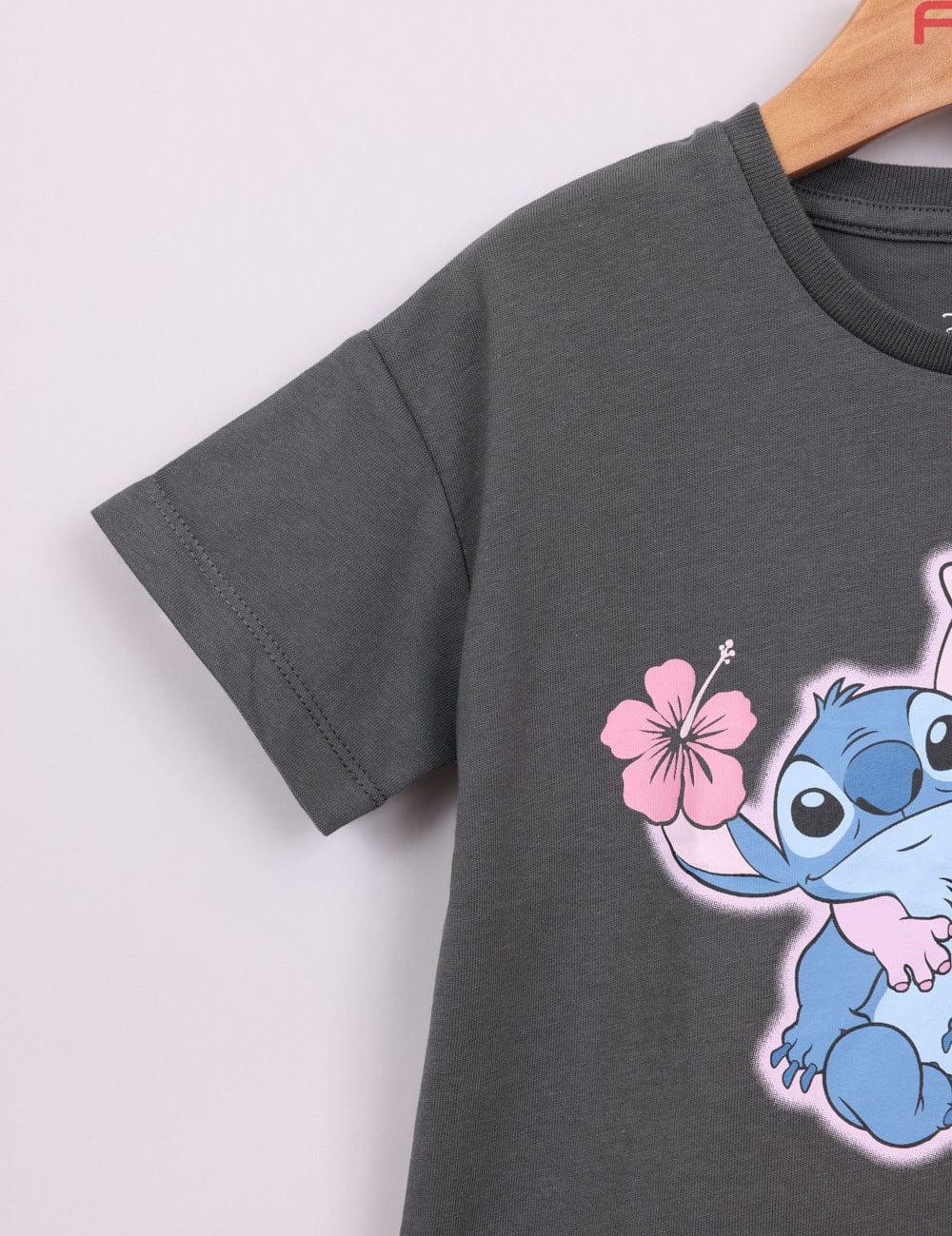 FOX תינוקות בנות חולצה חולצה ממותגת סטיץ' דיסני חולצה ממותגת סטיץ' דיסני