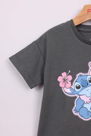 FOX תינוקות בנות חולצה חולצה ממותגת סטיץ' דיסני חולצה ממותגת סטיץ' דיסני