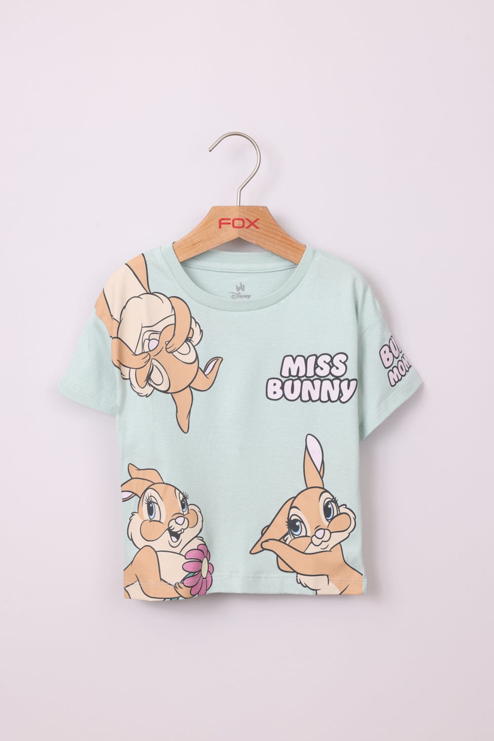 FOX תינוקות בנות חולצה קצרה חולצה ממותגת Miss Bunny דיסני חולצה ממותגת Miss Bunny דיסני