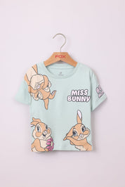 FOX תינוקות בנות חולצה קצרה חולצה ממותגת Miss Bunny דיסני חולצה ממותגת Miss Bunny דיסני