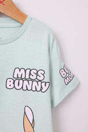 FOX תינוקות בנות חולצה קצרה חולצה ממותגת Miss Bunny דיסני חולצה ממותגת Miss Bunny דיסני