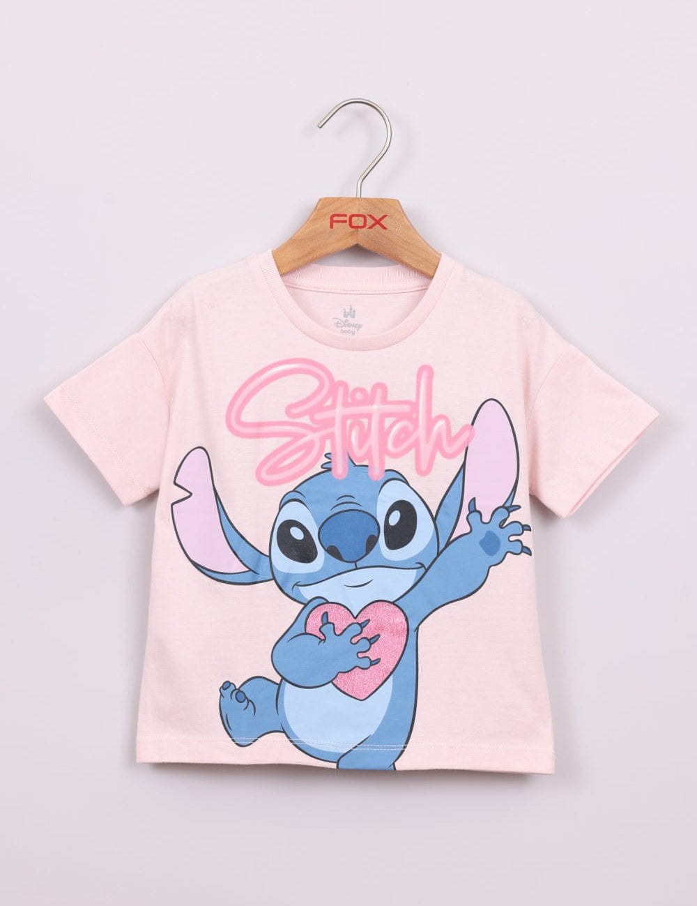 FOX תינוקות בנות חולצה חולצה ממותגת סטיץ' דיסני חולצה ממותגת סטיץ' דיסני