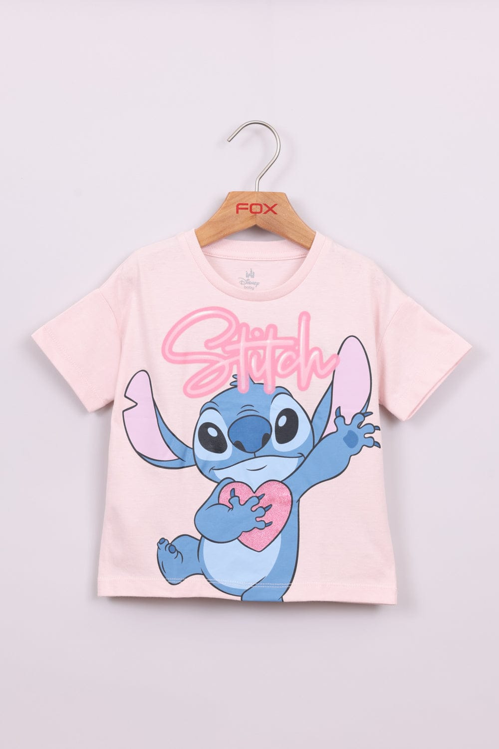 FOX תינוקות בנות חולצה חולצה ממותגת סטיץ' דיסני חולצה ממותגת סטיץ' דיסני