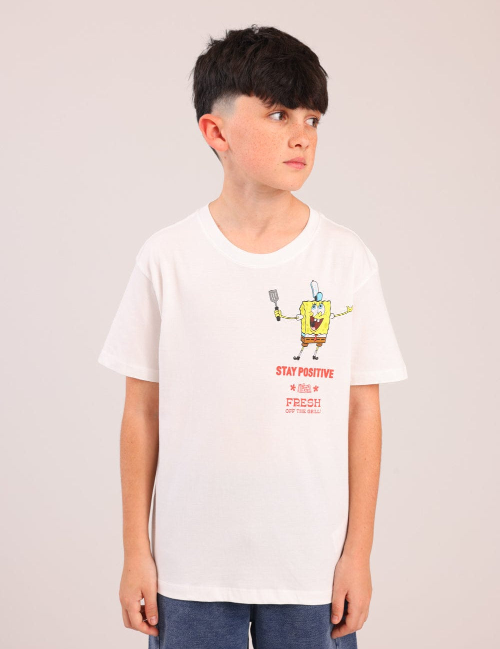 FOX בנים חולצה קצרה חולצה ממותגת בובספוג חולצה ממותגת בובספוג