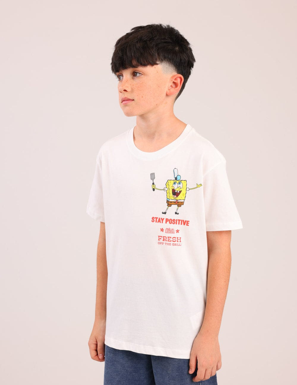 FOX בנים חולצה קצרה חולצה ממותגת בובספוג חולצה ממותגת בובספוג