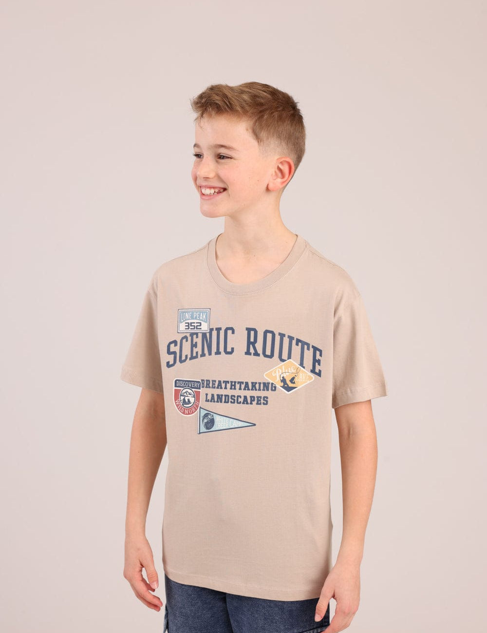 FOX בנים חולצה קצרה חולצה עם הדפס חולצה עם הדפס