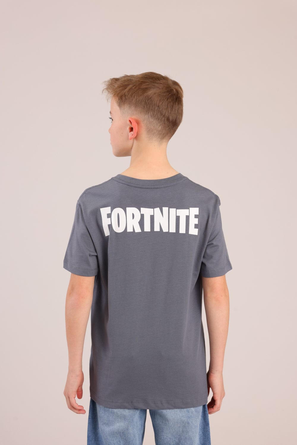 FOX בנים חולצה קצרה חולצה ממותגת פורטנייט חולצה ממותגת פורטנייט