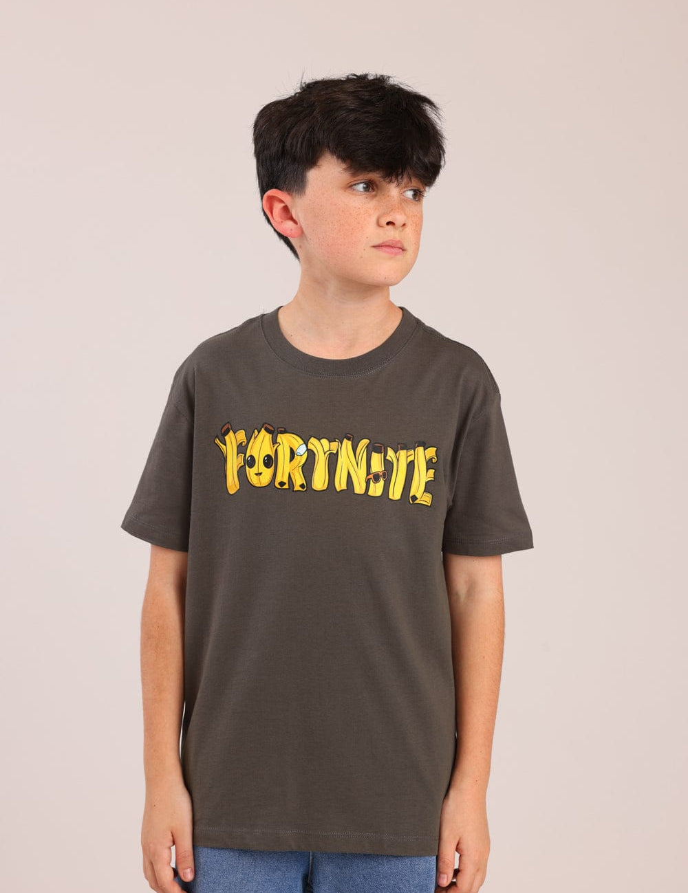 FOX בנים חולצה קצרה חולצה ממותגת פורטנייט חולצה ממותגת פורטנייט